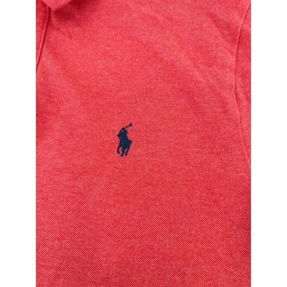 Polo Ralph Lauren Mens Custom Slim Fit Polo Shirt Red Heather Cotton Large